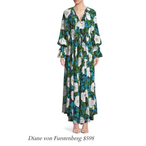 Diane Von Furstenberg Bethany Boswell Dress Sz M Silk Maxi Floral Colorful $598 - Picture 1 of 12